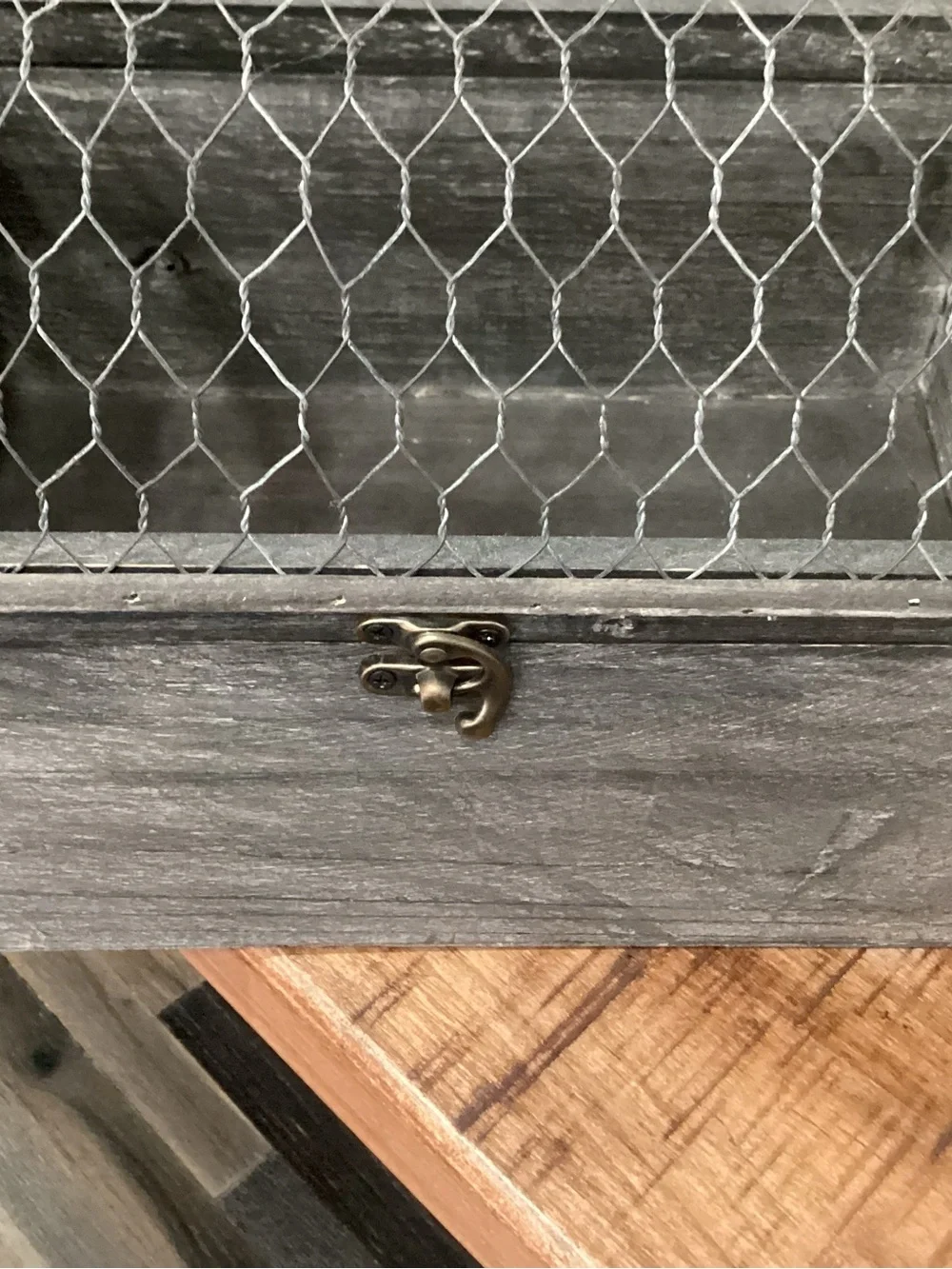 Rustic Gray Wood and Wire Display Box